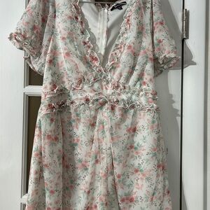 Trixxi floral women’s xl ruffled jumper pink feminine